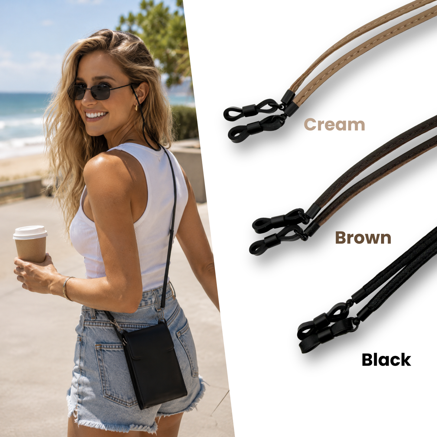 SunnyMate Leather Glasses Strap (3 Colours)